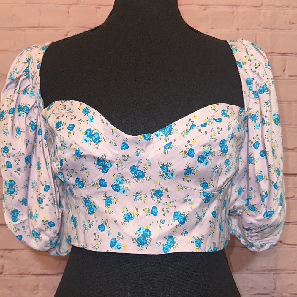 Zara puff sleeve crop top